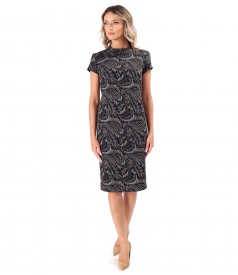 Elegant dress made of elastic brocade