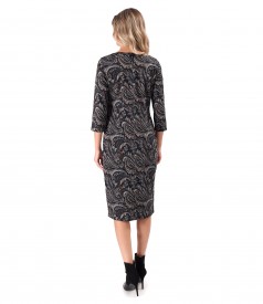 Elegant dress made of elastic brocade