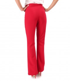 Flared pants made of elastic fabric with viscose