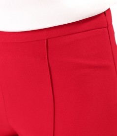 Flared pants made of elastic fabric with viscose