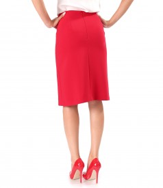 Flared skirt with front pleats
