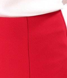 Flared skirt with front pleats