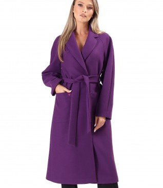 Midi overcoat made of thick fabric