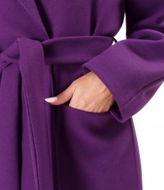 Midi overcoat made of thick fabric