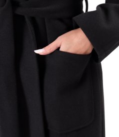 Midi overcoat made of thick fabric