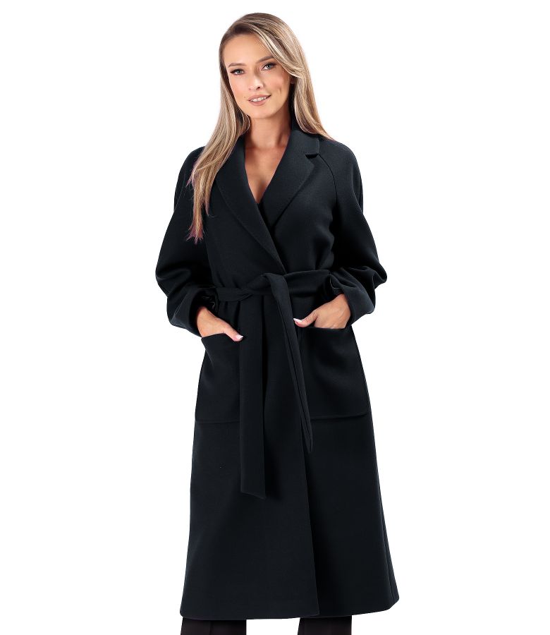 Midi overcoat made of thick fabric