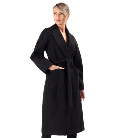 Midi overcoat made of thick fabric