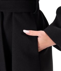 Overcoat made of thick fabric with wool