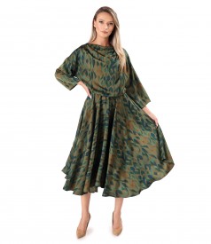 Midi dress printed with geometric motifs