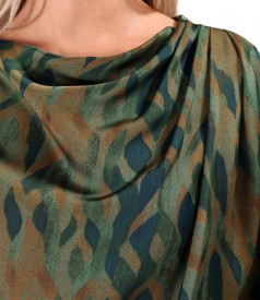 Midi dress printed with geometric motifs