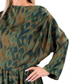 Midi dress printed with geometric motifs