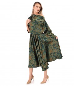 Midi dress printed with geometric motifs