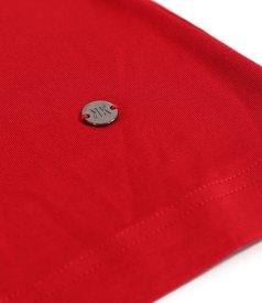 Elastic jersey blouse with 3/4 sleeves