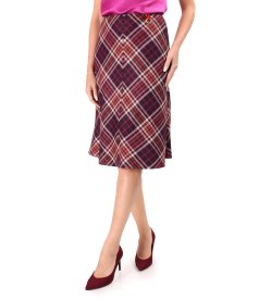 Flared skirt made of checked fabric