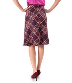 Flared skirt made of checked fabric