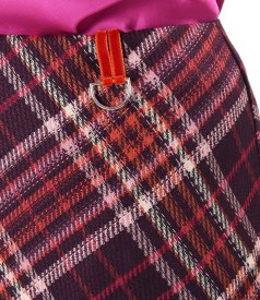 Flared skirt made of checked fabric