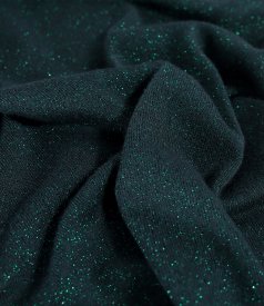 Elastic jersey blouse with metallic thread and pleated neckline