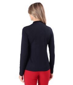 Turtleneck made of elastic jersey with wool