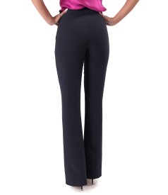 Flared pants made of elastic fabric with viscose