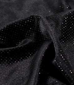 Elegant dress made of elastic velvet with glitter