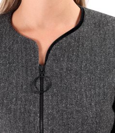 Office jacket made of wool and silk fabric