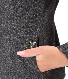 Office jacket made of wool and silk fabric