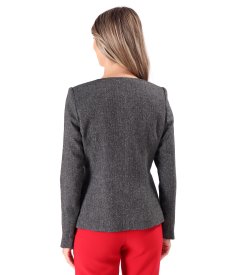 Office jacket made of wool and silk fabric
