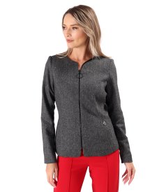 Office jacket made of wool and silk fabric