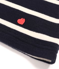 Thick elastic jersey blouse with wool with stripes