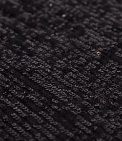 Fine sequin blouse with velvet collar