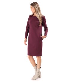 Hooded dress made of elastic jersey with cotton