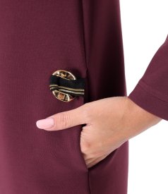 Hooded dress made of elastic jersey with cotton