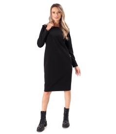 Rochie cu gluga din jerse elastic cu bumbac