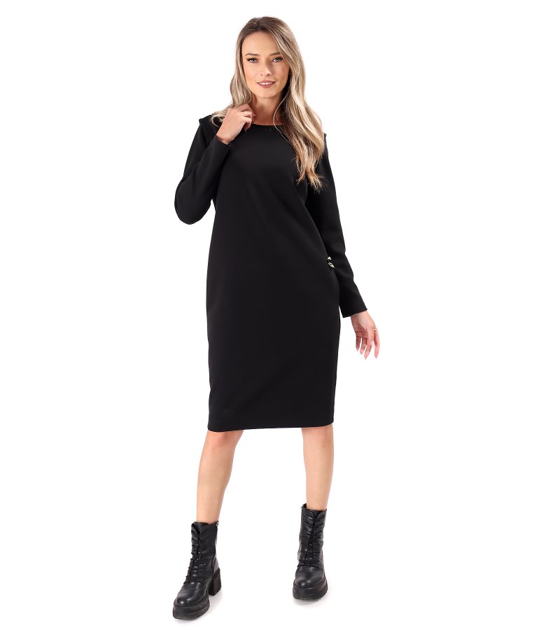Hooded dress made of elastic jersey with cotton
