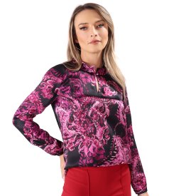 Bluza eleganta din matase naturala imprimata