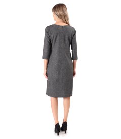 Office dress made of wool and silk fabric