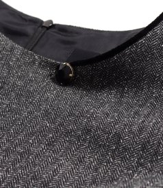 Office dress made of wool and silk fabric