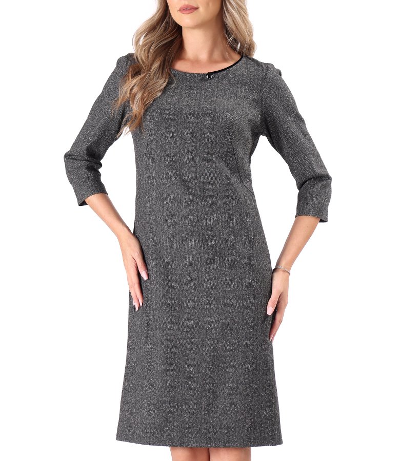 Office dress made of wool and silk fabric