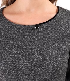 Office dress made of wool and silk fabric