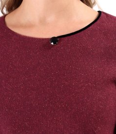 Office dress made of wool and silk fabric