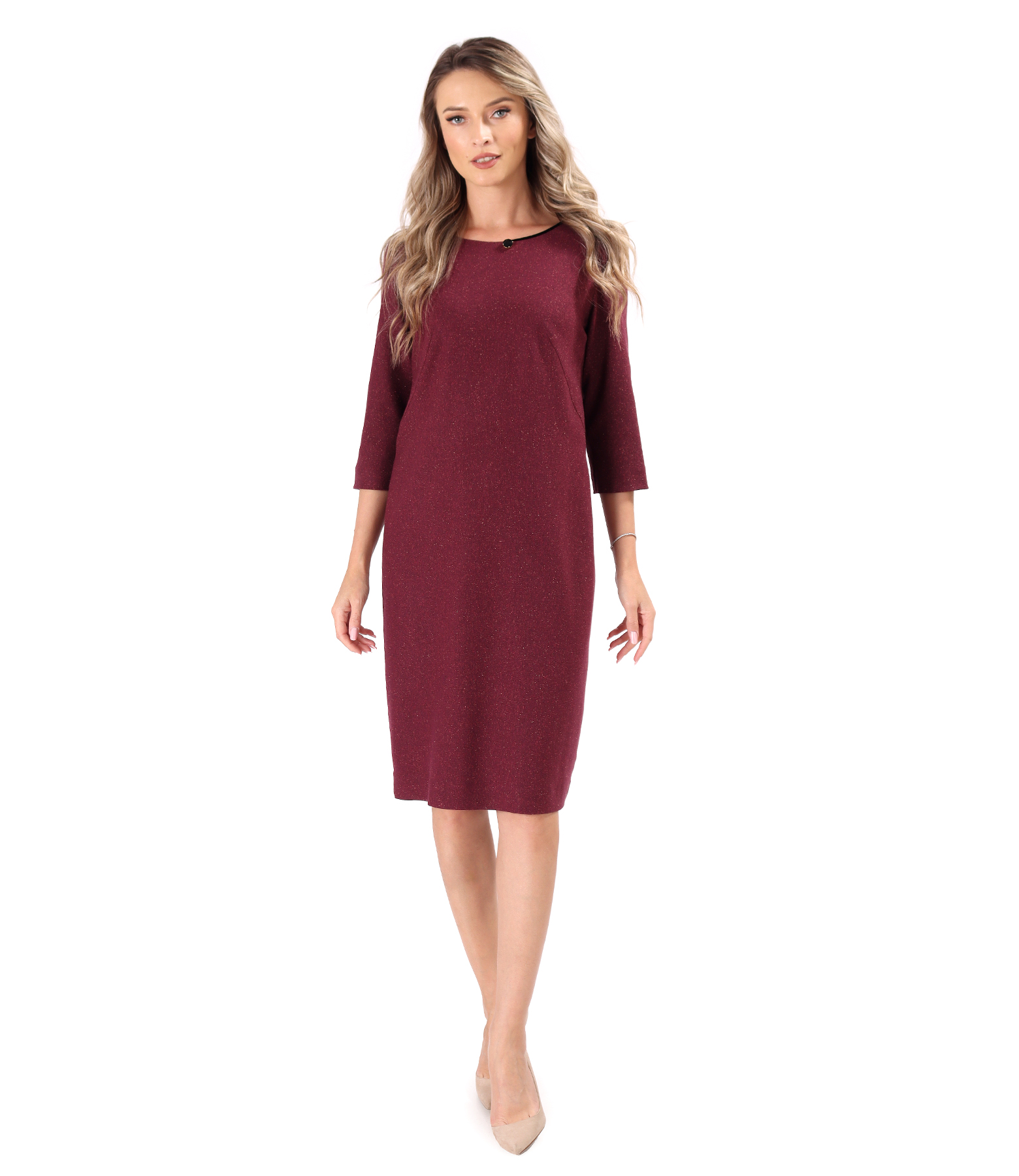 Office dress made of wool and silk fabric