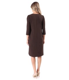 Elegant dress made of elastic fabric with golden zipper