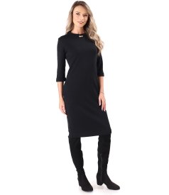 Rochie midi din din jerse plin cu lana virgina