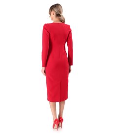Midi dress made of elastic fabric with long sleeves