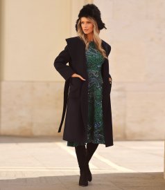 Viscose midi dress printed with paisley motifs