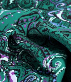Viscose midi dress printed with paisley motifs