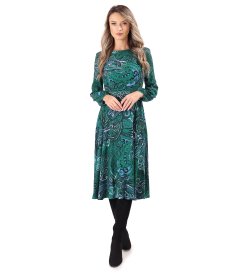 Viscose midi dress printed with paisley motifs