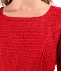 Elegant dress made of cotton and metallic thread