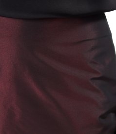 Taffeta tapered skirt with changing effect