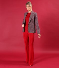 Elastic jersey blouse with 3/4 sleeves